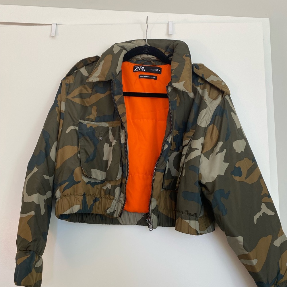 Zara Camo Cropped Jacket